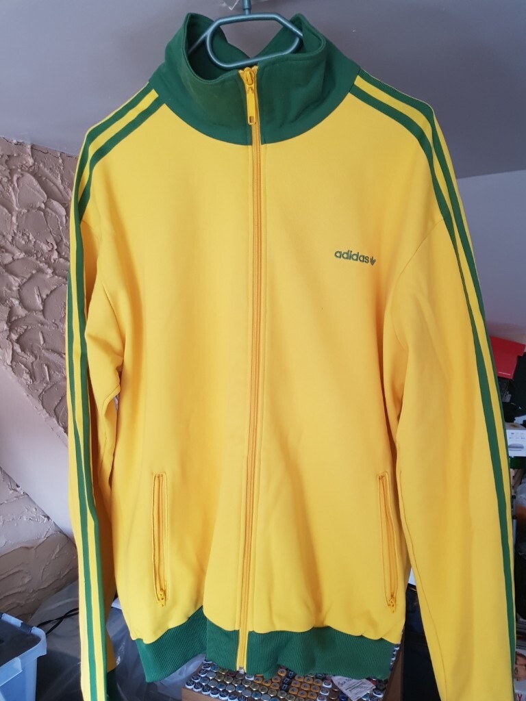 adidas beckenbauer track top yellow